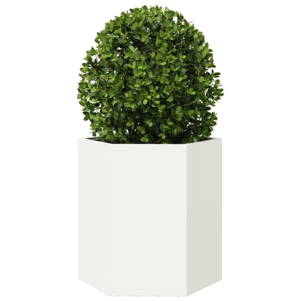 vidaXL Havekrukker 2 stk. 46x40x45 cm sekskantet stål hvid