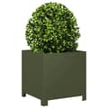 Miniatyrbilde 5 av 11: vidaXL Plantekasser 2 stk olivengrønn 40x40x40 cm stål