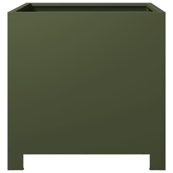 vidaXL Plantekasser 2 stk olivengrønn 40x40x40 cm stål