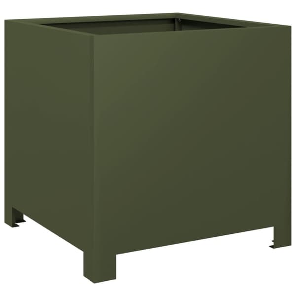 vidaXL Plantekasser 2 stk olivengrønn 40x40x40 cm stål