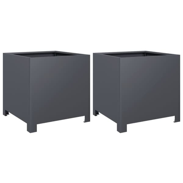 vidaXL Plantekasser 2 stk antrasitt 40x40x40 cm stål