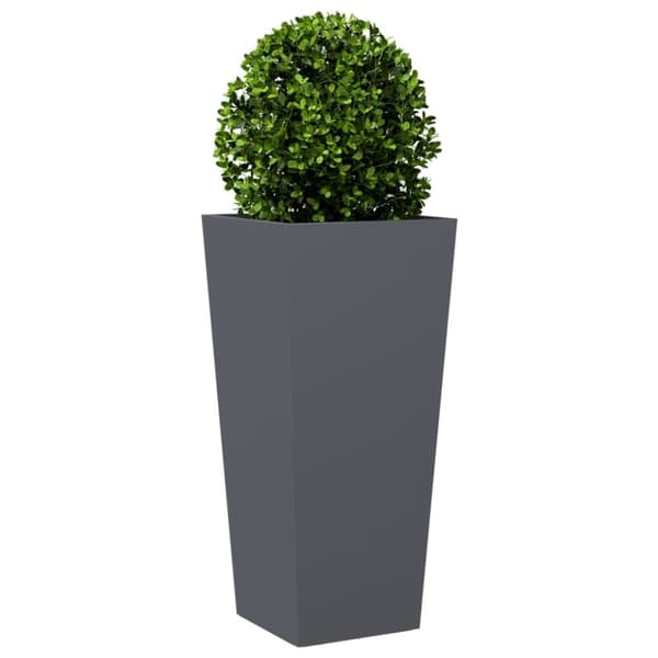 vidaXL Trädgårdskrukor 2 st antracit 35x35x75 cm stål