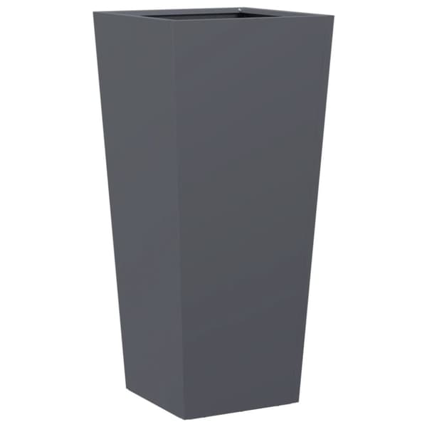 vidaXL Trädgårdskrukor 2 st antracit 35x35x75 cm stål