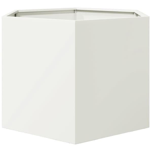 vidaXL Odlingslåda vit sexkantig 69x60x45 cm stål