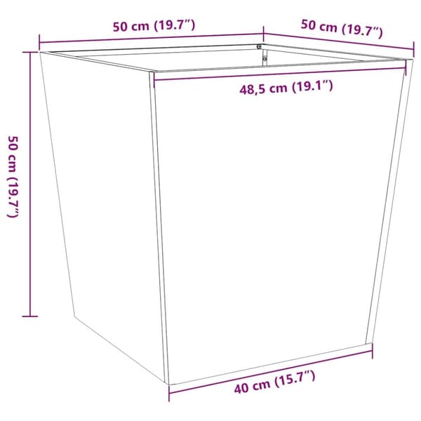 vidaXL Plantekasse 50x50x50 cm galvanisert stål