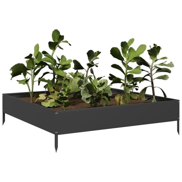 vidaXL Høybed svart 100x100x26 cm stål