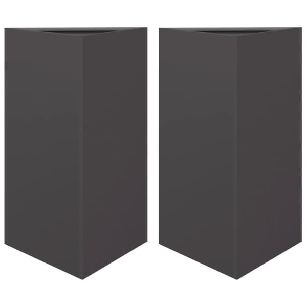 vidaXL Plantekasser 2 stk svart trekantet 50x43x75 cm stål