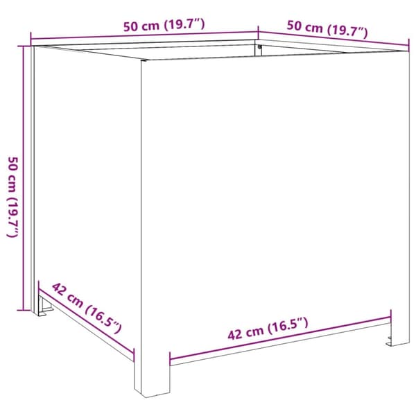 vidaXL Plantekasse 50x50x50 cm rustfritt stål