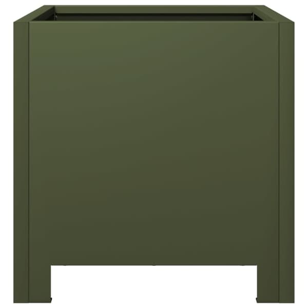 vidaXL Plantekasse olivengrønn 30x30x30 cm stål