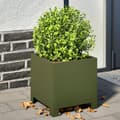Miniatyrbilde 2 av 11: vidaXL Plantekasse olivengrønn 30x30x30 cm stål
