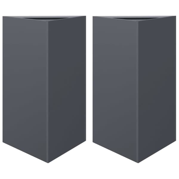vidaXL Plantekasser 2 stk antrasitt trekantet 50x43x75 cm stål