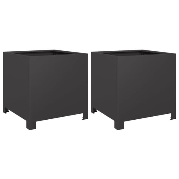 vidaXL plantekrukker 2 stk. 40x40x40 cm stål sort