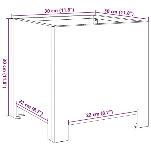vidaXL plantekrukke 30x30x30 cm rustfrit stål