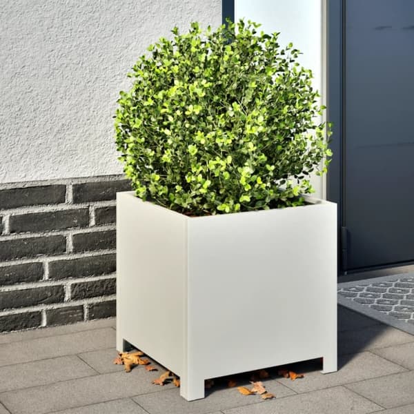 vidaXL plantekrukker 2 stk. 40x40x40 cm stål hvid