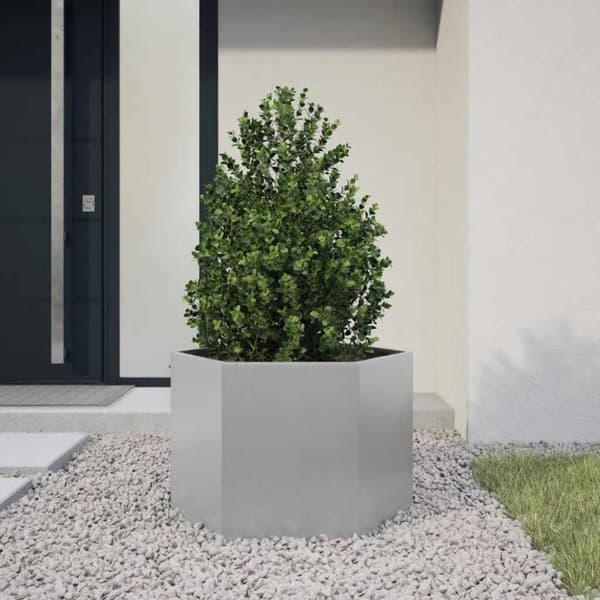 vidaXL plantekasse 69x60x45 cm sekskantet galvaniseret stål