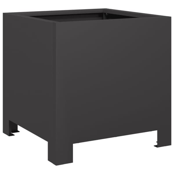 vidaXL Puutarhakukkalaatikko musta 30x30x30 cm teräs