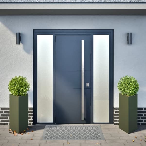 vidaXL Plantekasser 2 stk olivengrønn trekantet 40x34,5x70 cm stål