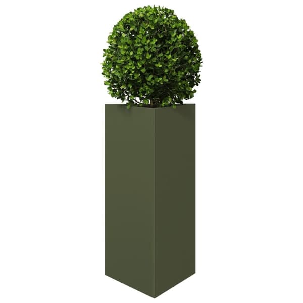 vidaXL Plantekasser 2 stk olivengrønn trekantet 40x34,5x70 cm stål
