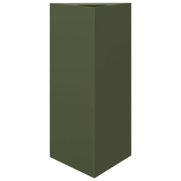 vidaXL Plantekasser 2 stk olivengrønn trekantet 40x34,5x70 cm stål