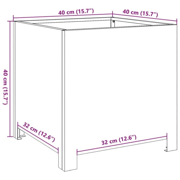 vidaXL Plantekasse antrasitt 40x40x40 cm stål
