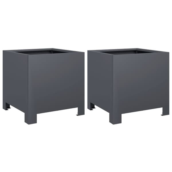 vidaXL Plantekasser 2 stk antrasitt 30x30x30 cm stål