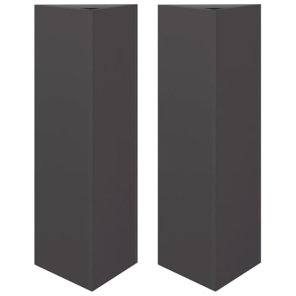 vidaXL Plantekasser 2 stk svart trekantet 30x26x75 cm stål