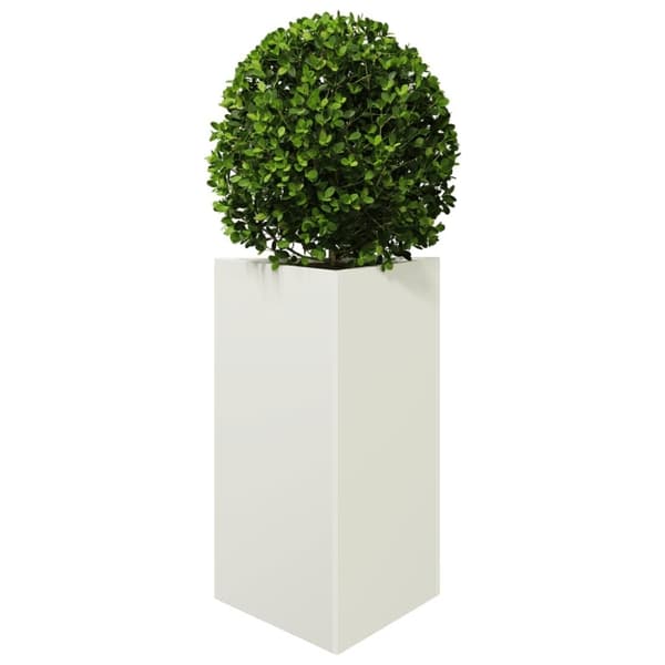 vidaXL Odlingslåda vit triangulär 50x43x75 cm stål