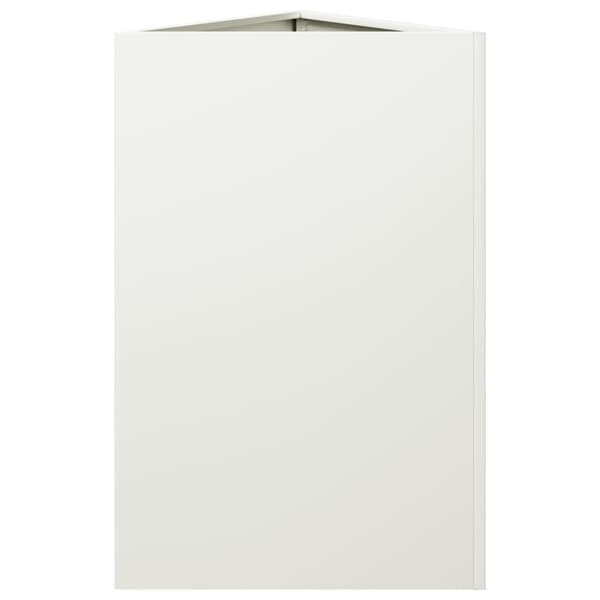 vidaXL Odlingslåda vit triangulär 50x43x75 cm stål
