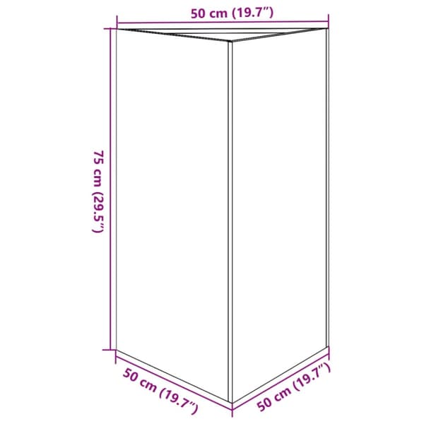 vidaXL Odlingslåda vit triangulär 50x43x75 cm stål