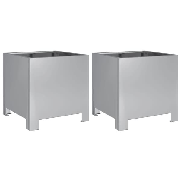 vidaXL Plantekasser 2 stk 30x30x30 cm galvanisert stål