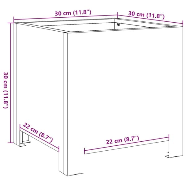 vidaXL plantekasse 30x30x30 cm stål antracitgrå