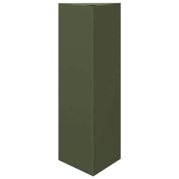 vidaXL plantekasser 2 stk. 30x26x75 cm trekantet stål olivengrøn