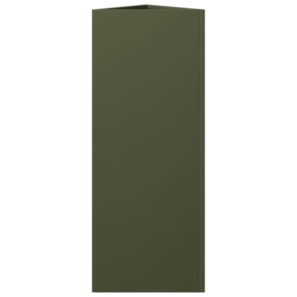 vidaXL plantekasser 2 stk. 30x26x75 cm trekantet stål olivengrøn