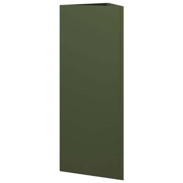 vidaXL plantekasser 2 stk. 30x26x75 cm trekantet stål olivengrøn