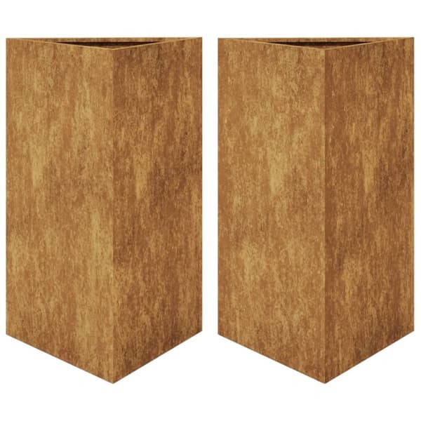 vidaXL Havekrukker 2 stk Trekantet 50x43x75 cm Forvitringsstål