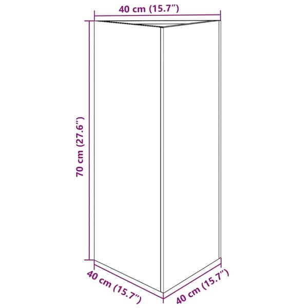 vidaXL plantekasse 40x40x75 cm trekantet galvaniseret stål