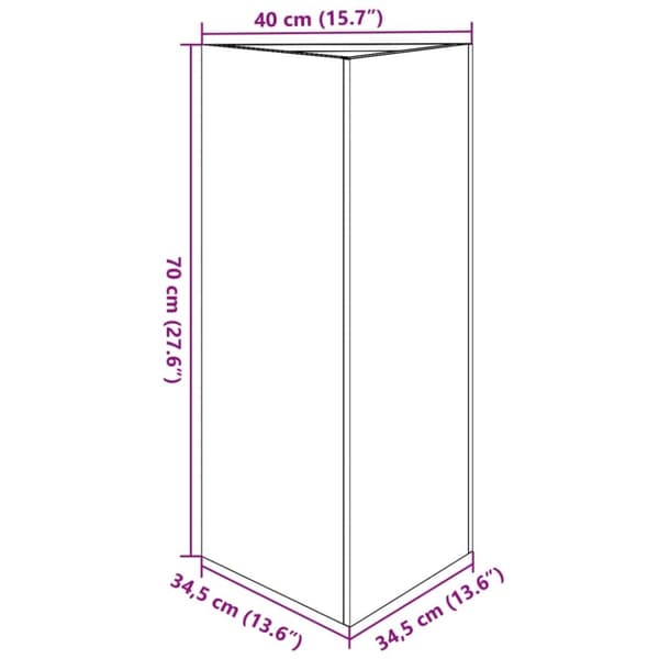 vidaXL Plantekasse antrasitt trekantet 40x34,5x70 cm stål