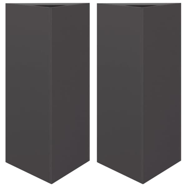 vidaXL plantekrukker 2 stk. 40x34,5x70 cm trekantet stål sort