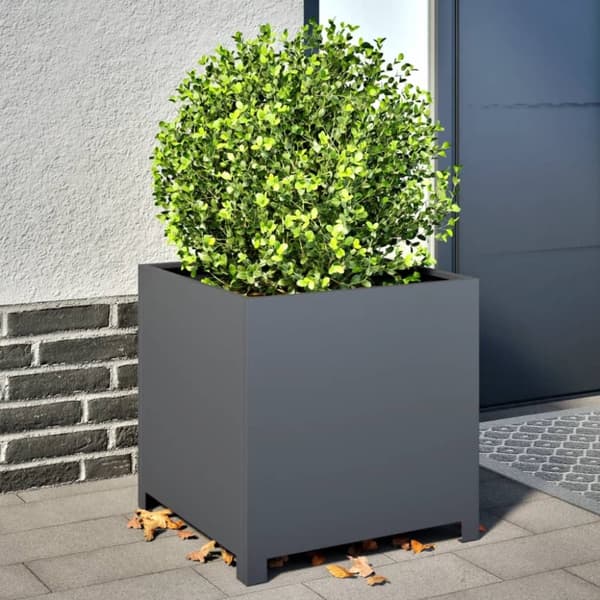 vidaXL Puutarhakukkalaatikko antrasiitti 50x50x50 cm teräs