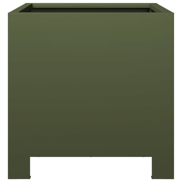 vidaXL Puutarhakukkalaatikot 2 kpl oliivinvihreä 30x30x30 cm teräs