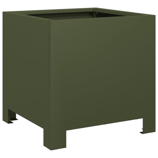 vidaXL Plantekasser 2 stk olivengrønn 30x30x30 cm stål