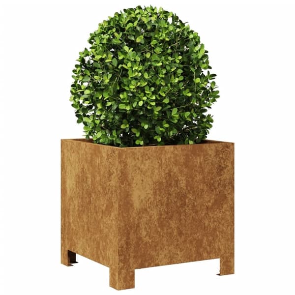 vidaXL Hageplanter 2 stk 30x30x30 cm oksidert stål