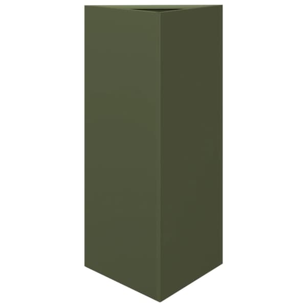 vidaXL Plantekasse olivengrønn trekantet 40x34,5x70 cm stål
