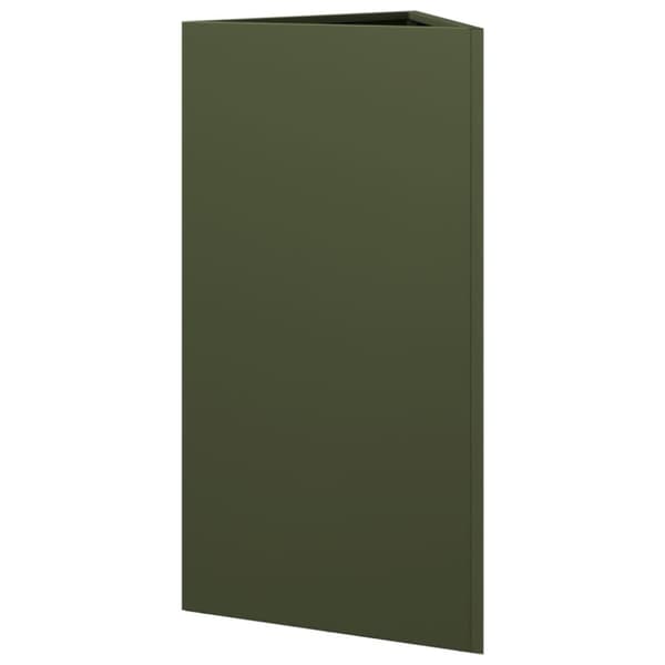 vidaXL Plantekasse olivengrønn trekantet 40x34,5x70 cm stål