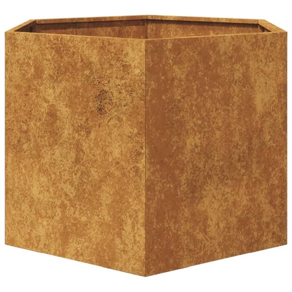 vidaXL Odlingslåda sexkantig 69x60x45 cm vittringsstål