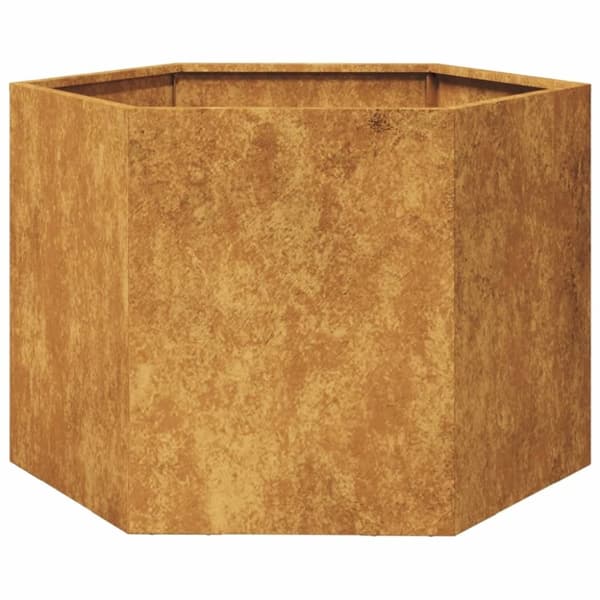 vidaXL Odlingslåda sexkantig 69x60x45 cm vittringsstål
