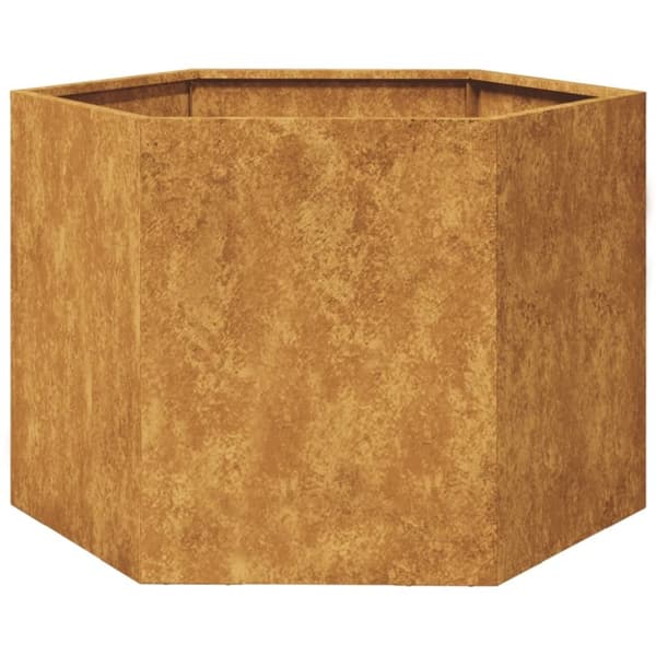 vidaXL Odlingslåda sexkantig 69x60x45 cm vittringsstål