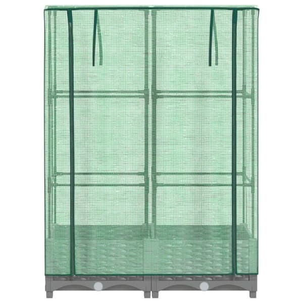 vidaXL Odlingslåda med växthusöverdrag rottinglook 80x40x123 cm