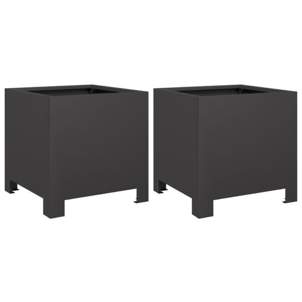 vidaXL Plantekasser 2 stk svart 30x30x30 cm stål