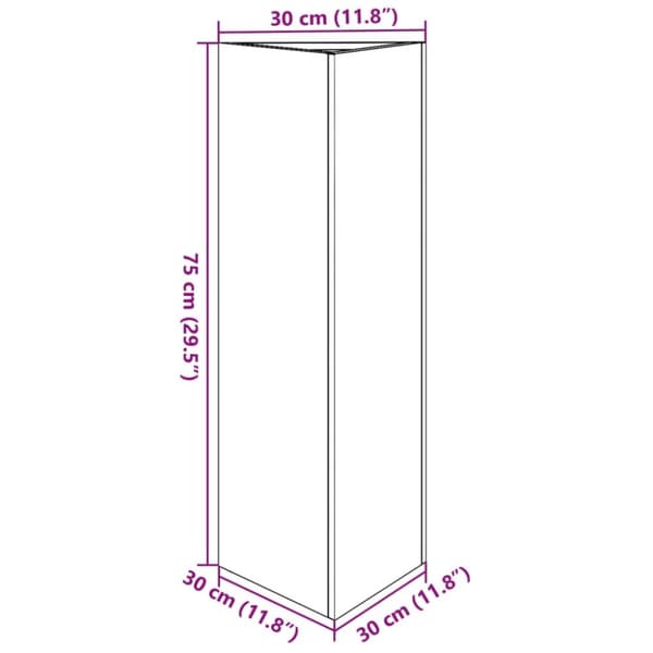 vidaXL plantekasse 30x26x75 cm trekantet galvaniseret stål